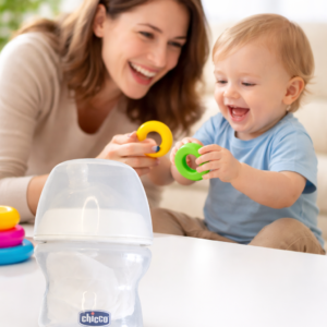 chicco baby feeding bottle with protective cover