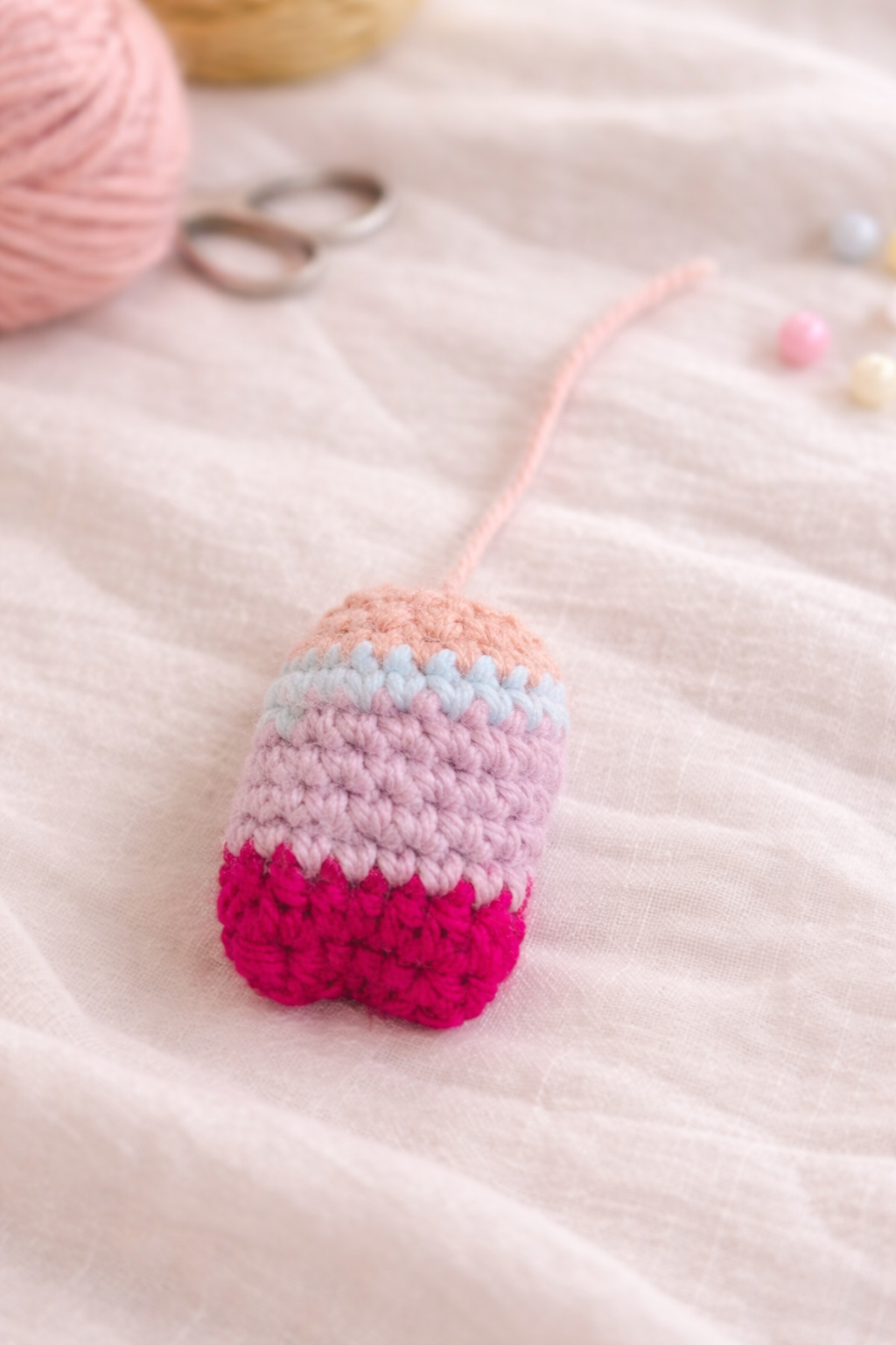 handmade crochet drawstring mini bucket bag – grey, cream & olive green handmade crochet drawstring mini bucket bag – grey, cream & olive green