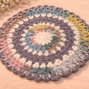 handmade crochet hand purse – blush pink with red cherry detail