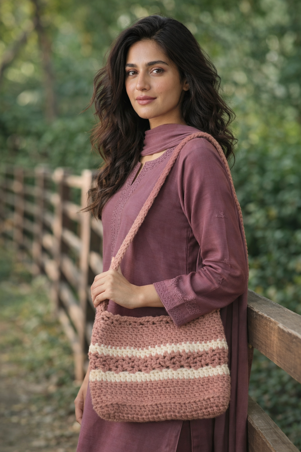 handmade crochet drawstring mini bucket bag – grey, cream & olive green handmade crochet drawstring mini bucket bag – grey, cream & olive green